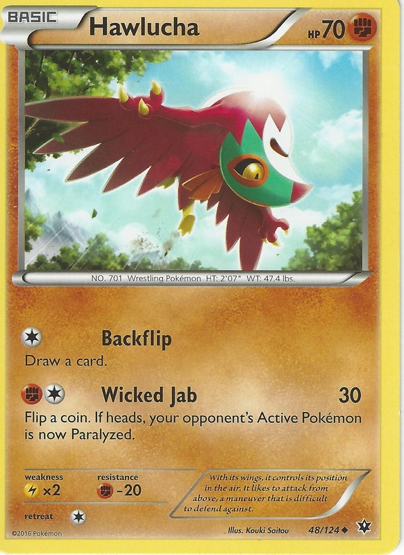 48/124 Hawlucha Uncommon: Pokemon Trading Card Game XY-10 Fates Collide