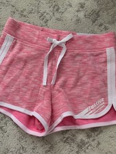Justice 8 Pink Soft Retro Logo Workout Lounge Exercise Shorts