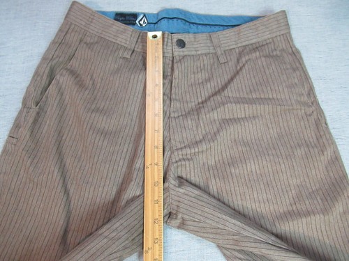 Volcom Shorts Mens Size 32 Brown Striped Chino Utility Pocket Skater Surfer Punk - Picture 8 of 12