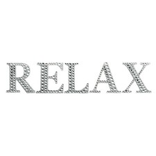 RELAX SIGN Bling Bedroom Bathroom Kitchen Door Wall Art Silver Diamante Letters