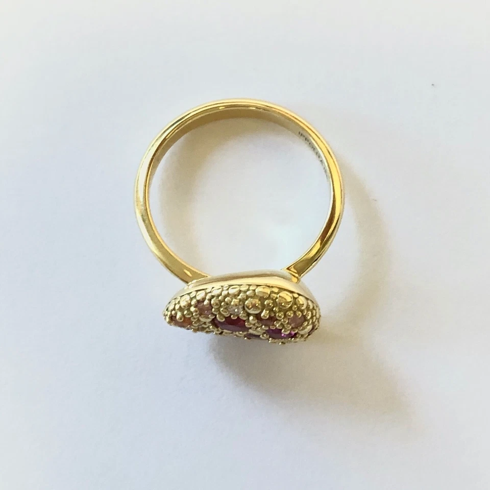 Anillo IPPOLITA Fortuna Oro 18K Mediano Milgrain Guijarro con Zafiros y Diamantes 7 Foto 4 de 4