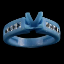 Engagement Ring Princess Cut Diamond Set Wax Patterns Mold Jewelry Silver & Gold