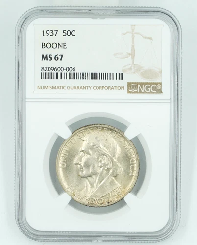 1937 NGC MS67 Boone Commemorative Half Dollar