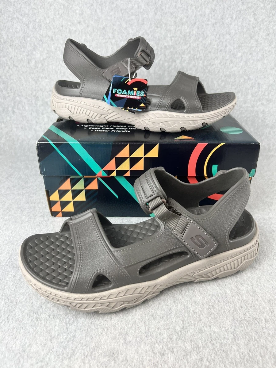 Skechers sandals mens best sale silver