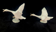 Lladro Duck Set #1264 & #1265 PATO RASANTE TAKING FLIGHT Porcelain Spain Goose