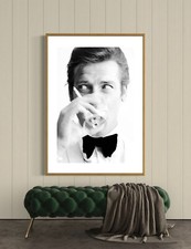 Roger Moore Smoke Canvas Picture- Framed Print Fine Art Paper Poster - Wall Art