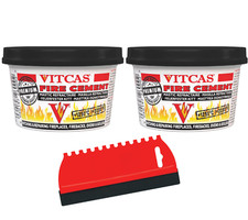 Fireplace & Stove Cement  Bundle, x2 VITCAS Fire Cement 500g+ Applicator Tool
