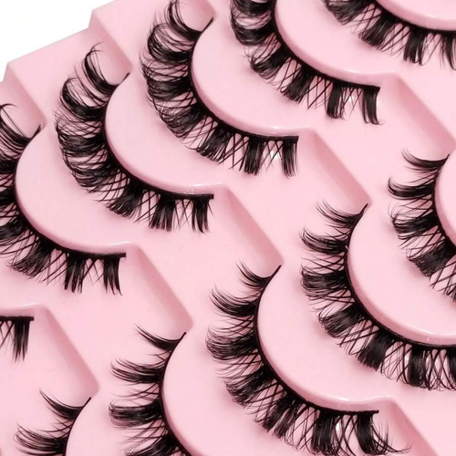 Eyelashes 14 Pairs Short Lashes Natural Look 3D Mink Fluffy Eyelashes for Women - Picture 2 of 6