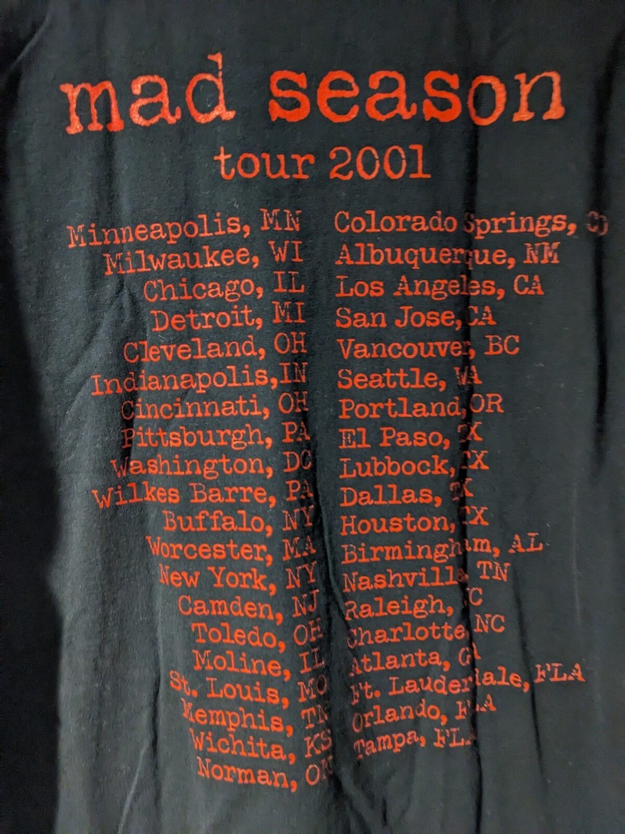 Vintage 2001 Matchbox Twenty Mad Season Tour Black Large T-Shirt