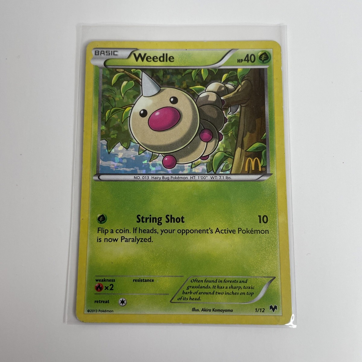 2013 pokemon cards 2013 Weedle 1/12 Pokemon Holo Foil Refractor Pokémon Card PC716