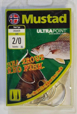 croaker fishing hooks Mustad Ultra Point 30 Pack In Shore Croaker Pro Pack Hooks Size 2/0