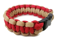 Paracord Bracelet 550 Two-Tone Red/Gold Survival Tactical 3/8" Buckle