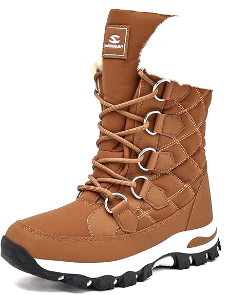 Walking Hiking Boots Casual Outdoor Mid Calf Fur Lined Shoes UK Size 10  HOBIBEAR