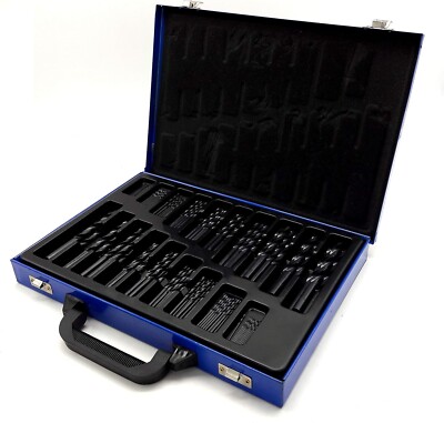 HSS-R Metallbohrer-Set 170 tlg 1-10 mm im Metallkoffer DIN 338   CF Technik 