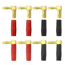 Right Angle Banana Plugs 4 Pairs/8 Pack 90 Degree 4mm 24K Gold...