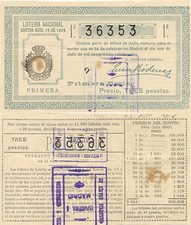 Nationale Lotterie. Verlosung Nr. 30 von 1924. Nummer 13333.