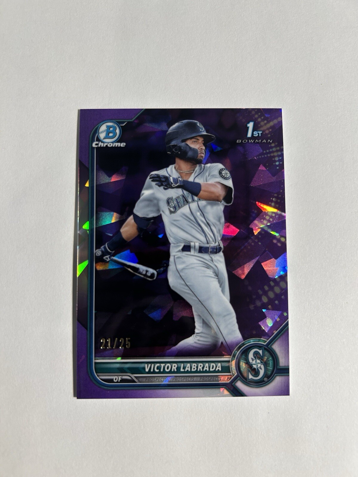 2022 Bowman Chrome Sapphire Victor Labrada Purple Refractor 1st Prospect #21/25