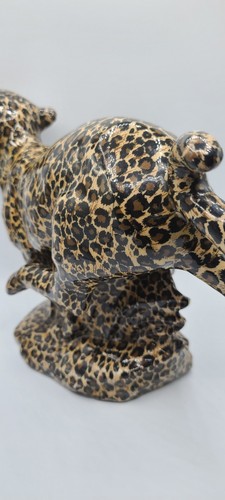 Vintage Keramik Jaguar BIG CAT gefleckter Leopard 11 Zoll x 8 Zoll Wildgepard Skulptur - Bild 7 von 15