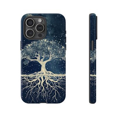 Phone Ink - iPhone/Galaxy/Pixel - Tough Case - Gold Blue Tree of Life