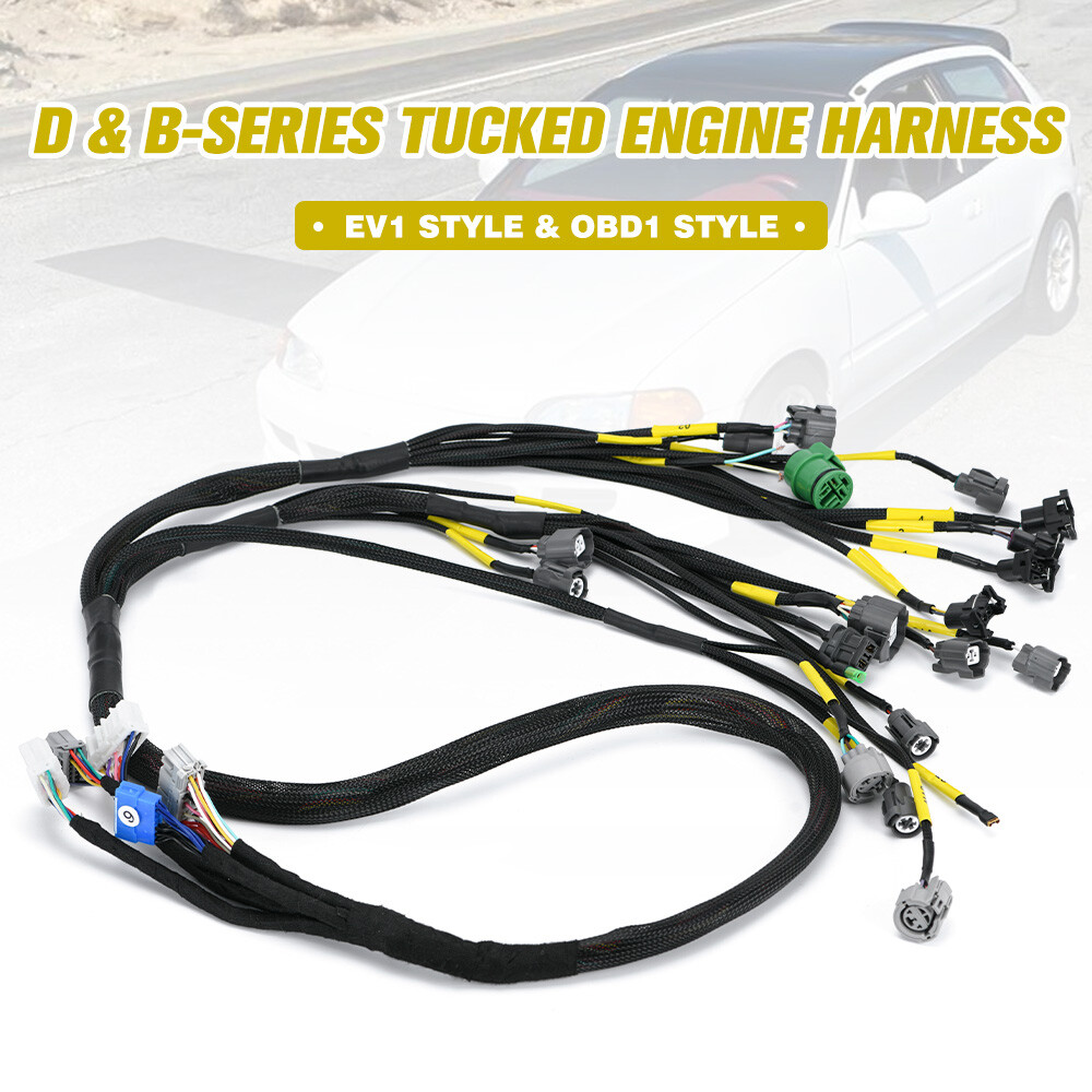 D & B-Series OBD2 Tucked Engine Harness Kit w/ Fuse Box, Switch Panel