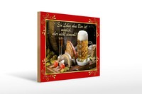 Holzschild Spruch 40X30 Cm Leben Ohne Bier Ist Sinnlos Deko Schild