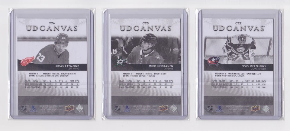 2023-24 UPPER DECK SERIES 1 UD CANVAS BLACK & WHITE PARALLEL - DROP DOWN LIST - Image 4 of 4