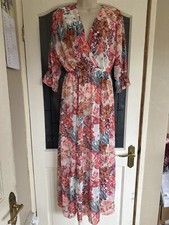 Floral long dress, XXL / 44 / 16