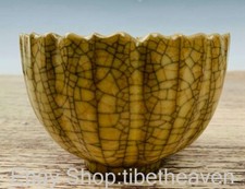 4.6" Marked Old China Ge Kiln Porcelain Song Dynasty Palace Lace Bowl Bowls