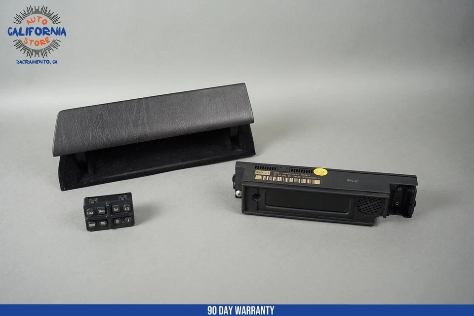 Módulo de interruptor de computadora de viaje de viaje Mercedes R129 pantalla juego de molduras de madera OEM Foto 2 de 4