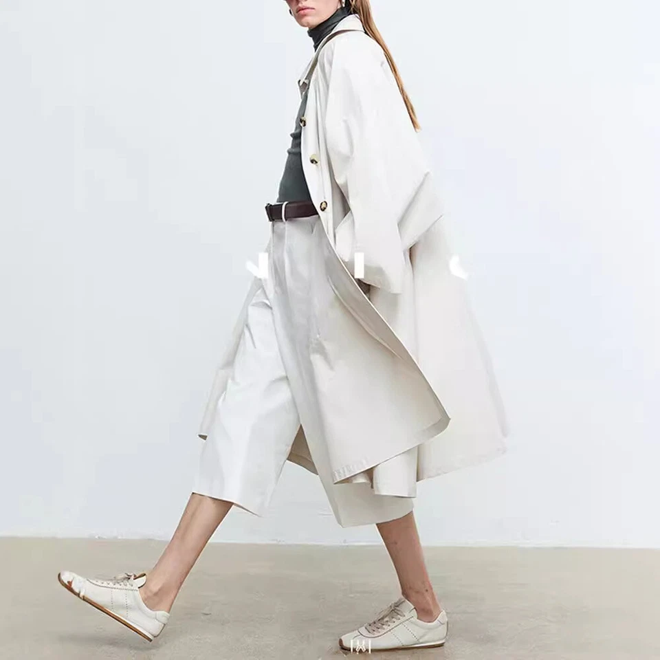 THE ROW Womens Cotton Trench Niche Designer Coat Jacket - Image 2 of 4