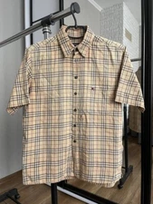 Burberry Vintage Nova Check Shirt Button Up Distressed