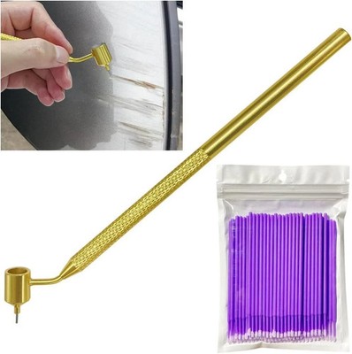 100PCS 0.5 mm Touch Up Paint Brushes, Fillable Car Fine Line Paint Chip Repair