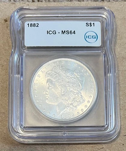 1882 P $1 Morgan Silver Dollar ICG MS 64 Free Shipping!