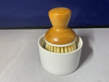 Grove Collaborative BUBBLE UP Soap Dispenser & Dish Brush Set Bamboo Ceramic -B2