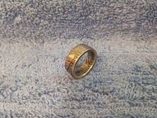 Handcrafted 1962 Franklin 90 silver half dollar coin ring  size 9- 1/2