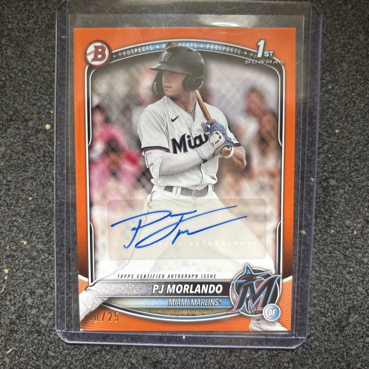 2025 Bowman 1st Auto PJ Morlando Orange Rookie Autograph 10/25 