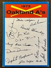 1973 Topps Baseball - Oakland A's Team Checklist VG-EX (High Series)