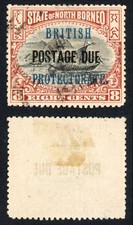 North Borneo SGD43 8c Black and Brown Post Due used Cat 6.5 Pounds