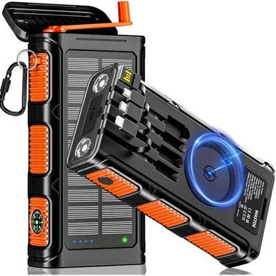 26800mAh Wireless Solar Powerbank mit Handkurbel und Schnellladung für Abenteuer