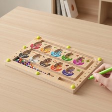 Montessori Toys Busy Board Travel Toys for Toddlers Kids Wooden Magnetic Colo...