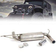 Bfc Axleback Exhaust Kit Chrome Polish Rolled Muffler Tip For 07-18 Wrangler Jk