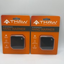THAW Rechargeable Hand Warmers Pair 2000mAh LED Light USB-C New