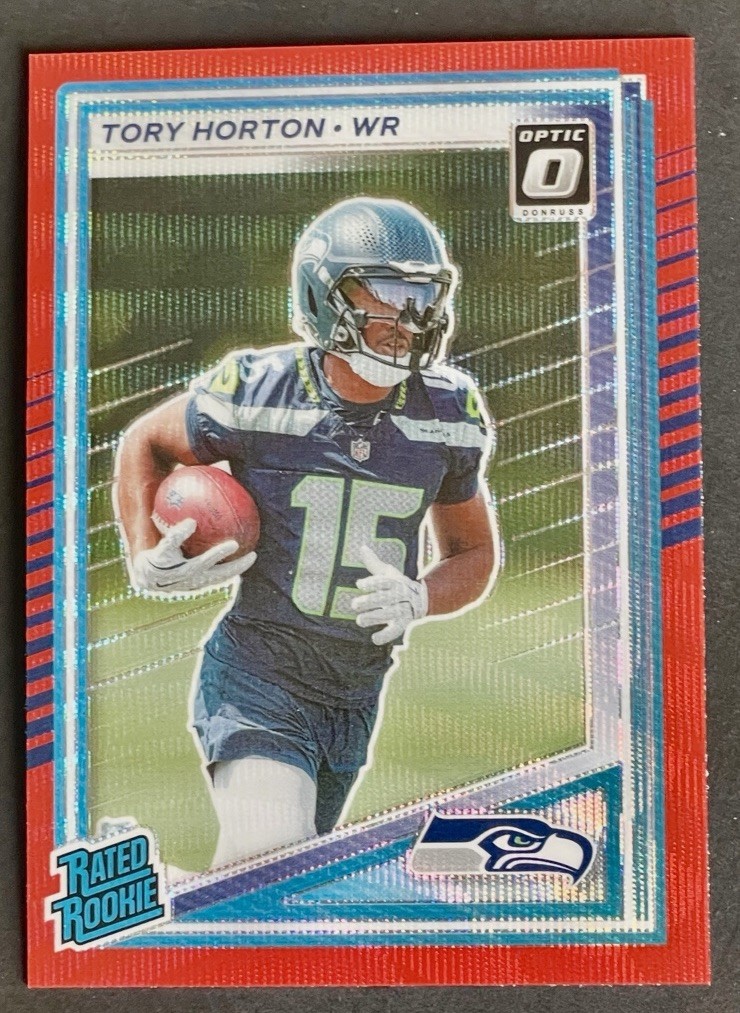 2025 Donruss Tory Horton Rated Rookie Red Wave Optic Preview RC #388 Seahawks