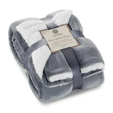 Genteele Sherpa Throw Blanket Super Soft Reversible Ultra Luxurious Plush Bla...