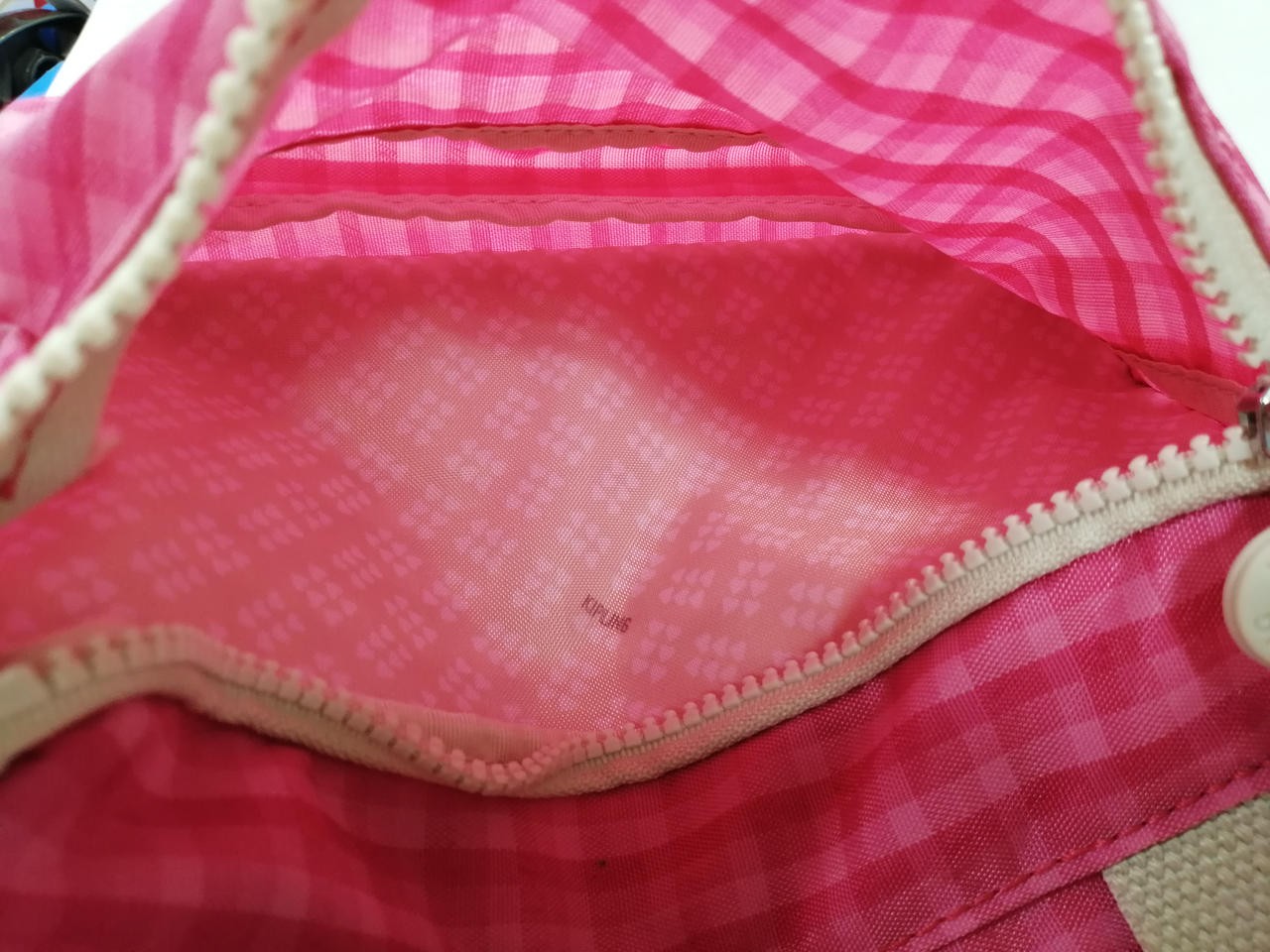 Checkered Backpack KIPLING Model Pink Slightly Fu… - image 15