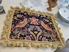 Vintage Needlepoint Bird Pillow Cover NEW Interior Designer Inventory Closeout