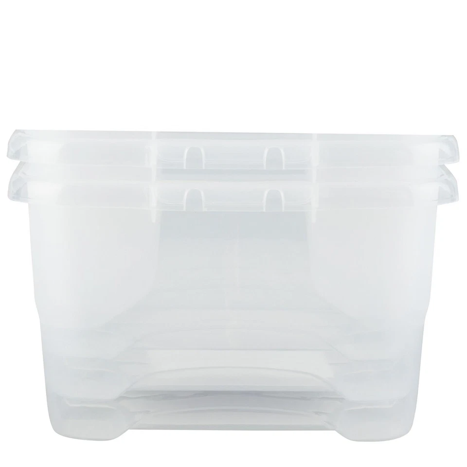 3 x Argos Home Curve 10L Clear Plastic Boxes with Lids  Storage  Stackable - Image 4 of 4