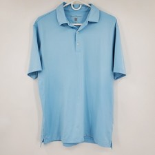 Hickey Freeman Men's Golf Polo Shirt Light Blue Short Sleeve Performacne Medium