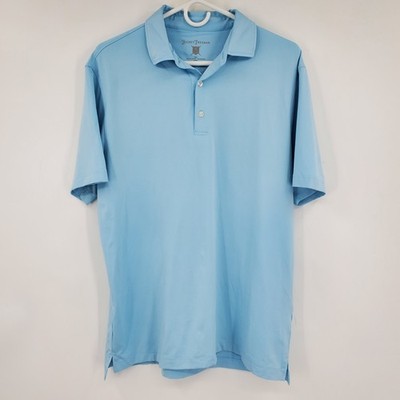 Hickey Freeman Men's Golf Polo Shirt Light Blue Short Sleeve Performacne Medium