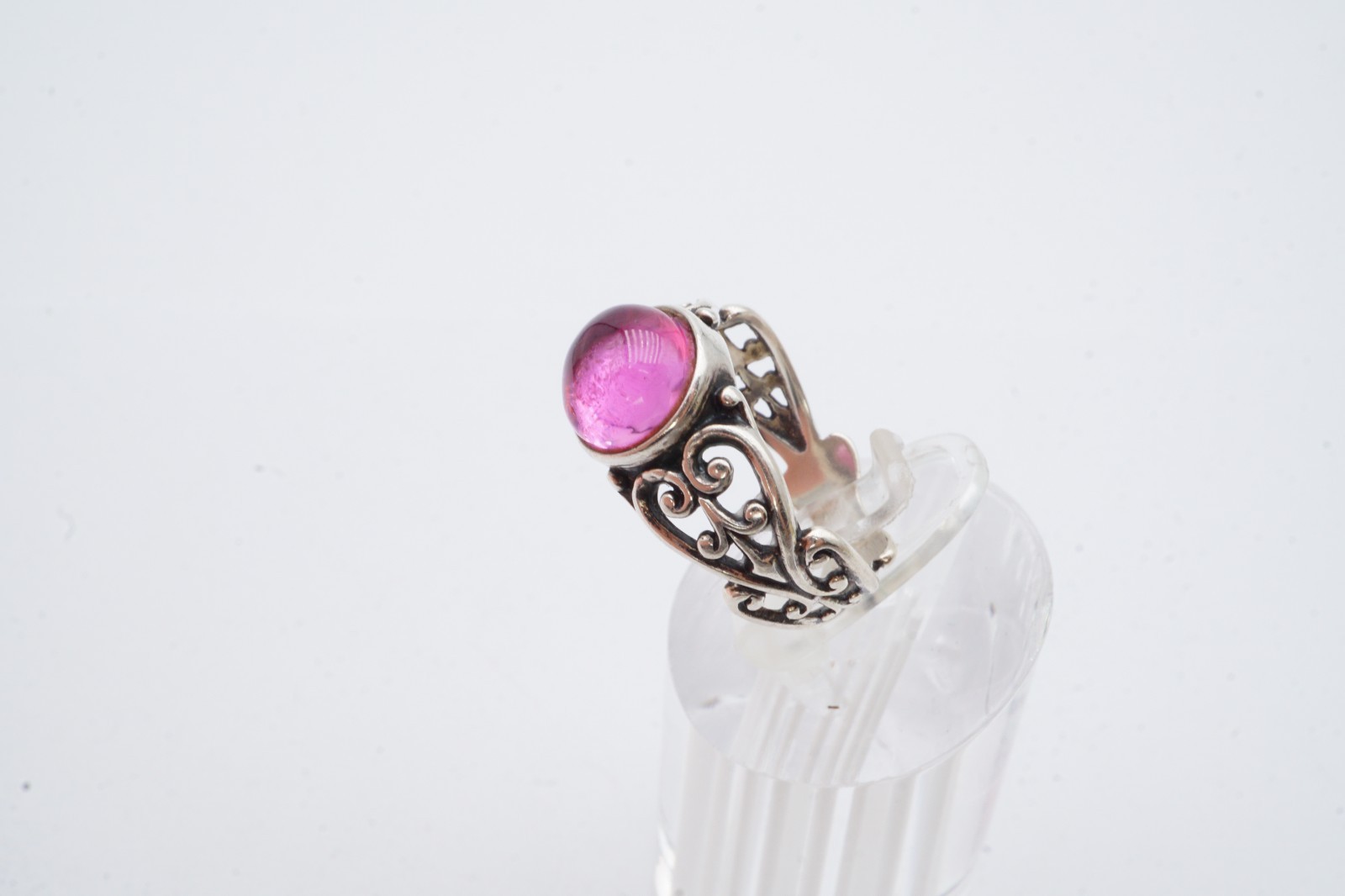Sterling Silver 925 Ruby Cabochon Ring Size 6.75 - image 10
